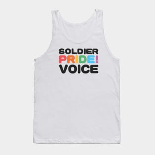 Soldier, Pride, Voice - LGBTQIAP+ Veteran Tank Top